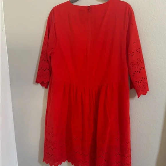 Madewell Vibrant Red V-Neck Dress size 10 - Picture 5 of 7